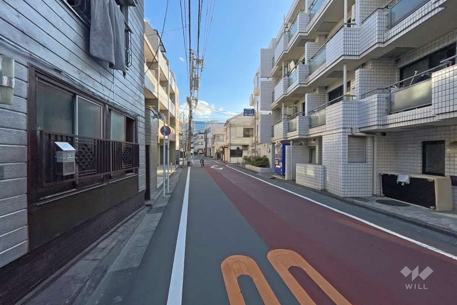 敷地の東側前面道路（北側から）
