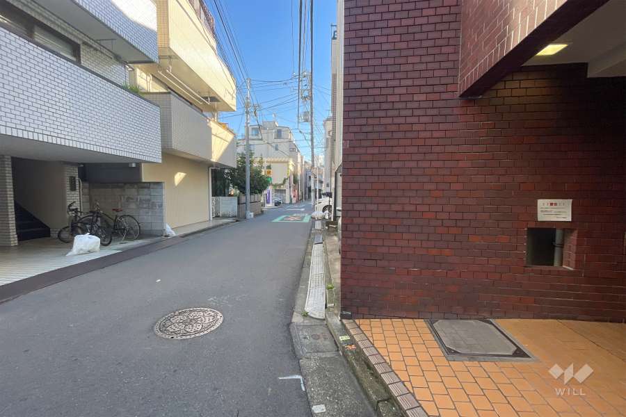敷地北側の前面道路（西側から）