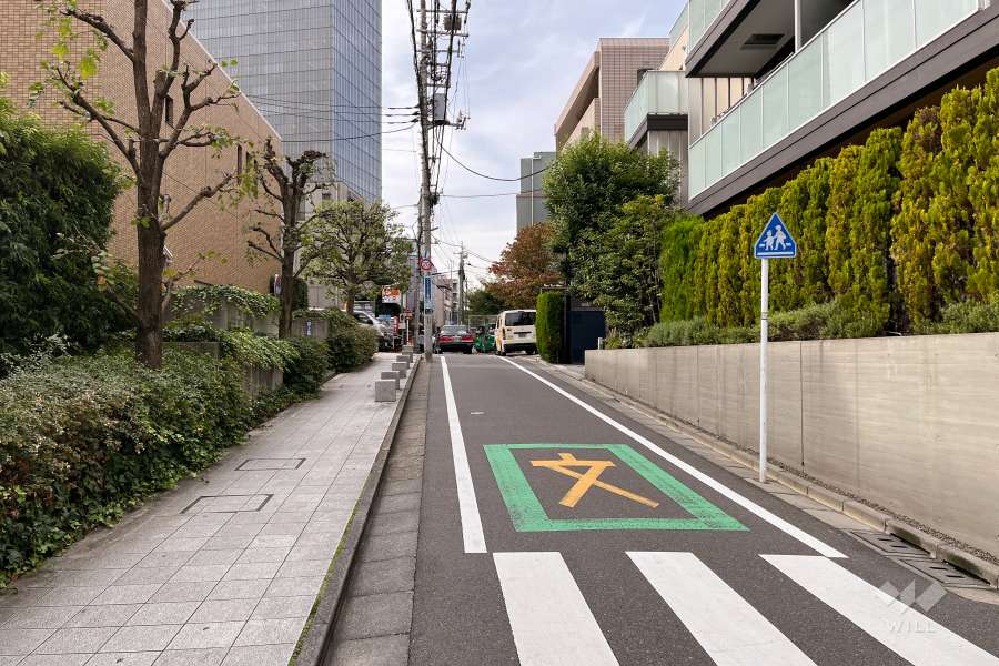 敷地南側の前面道路（東側から）