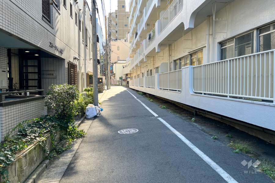 敷地東側の前面道路