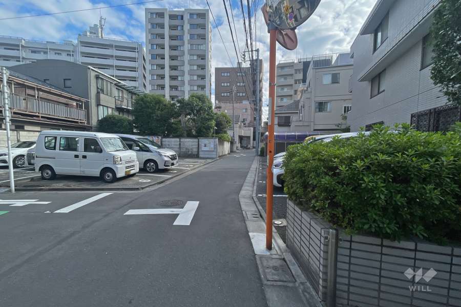敷地西側の前面道路（南側から）