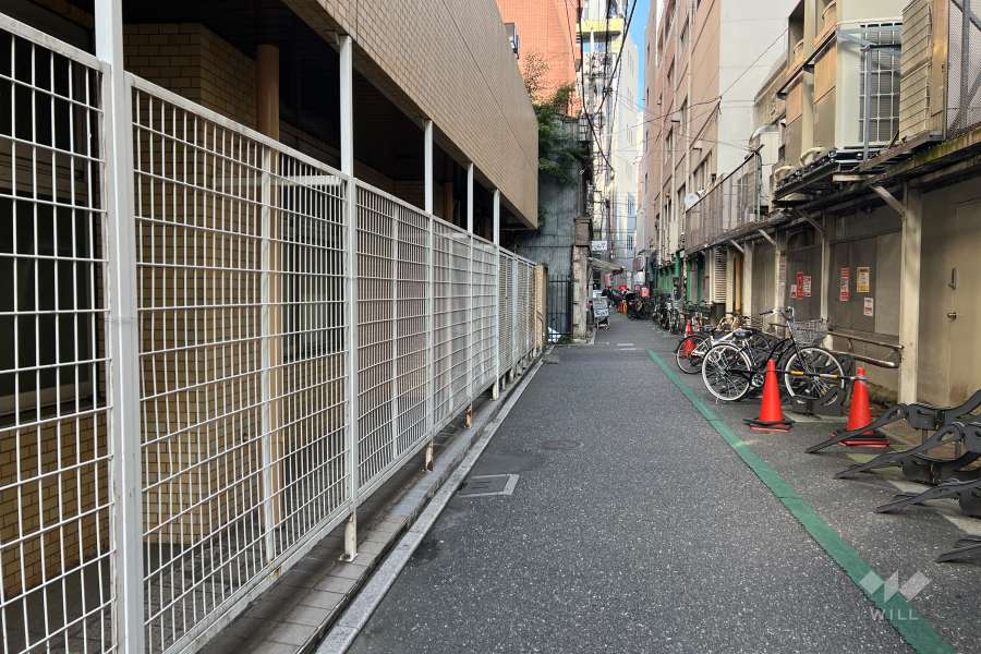 敷地の東側前面道路（南側から）