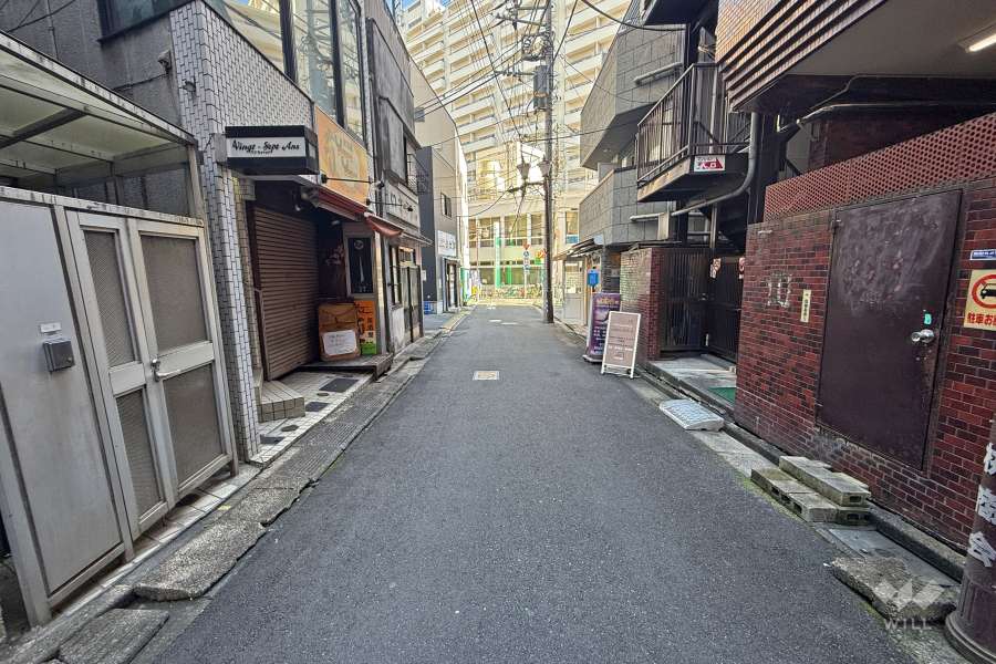 敷地北西側の前面道路（南西側から）