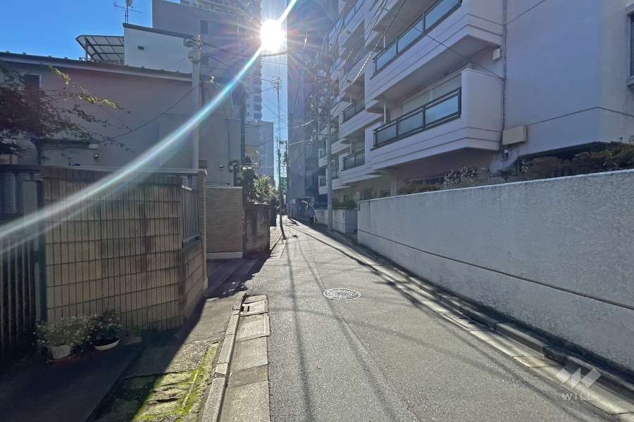 敷地の東側前面道路（北側から）