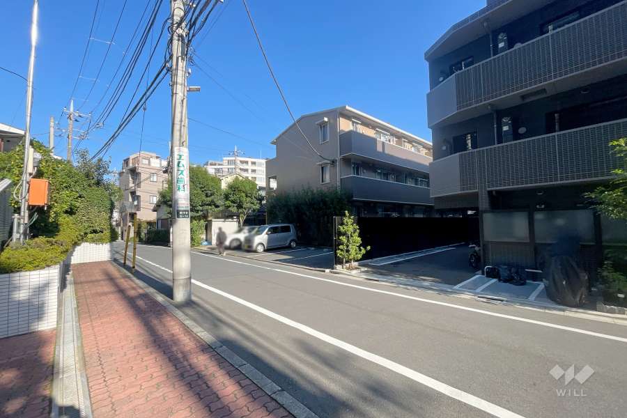 敷地の南側前面道路（東側から）