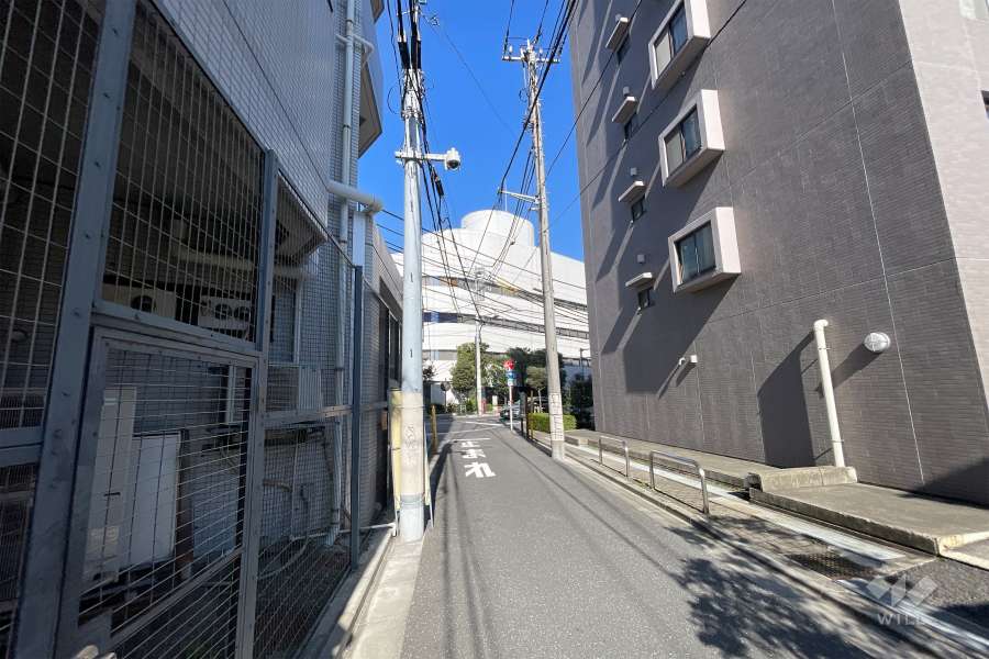 敷地西側の前面道路（南側から）