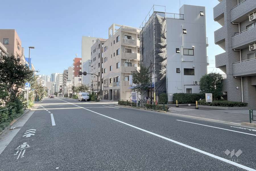 敷地北側の前面道路（西側から）
