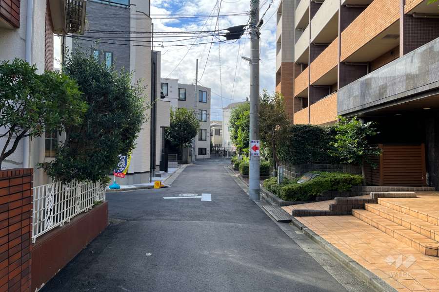 敷地の東側前面道路（北側から）