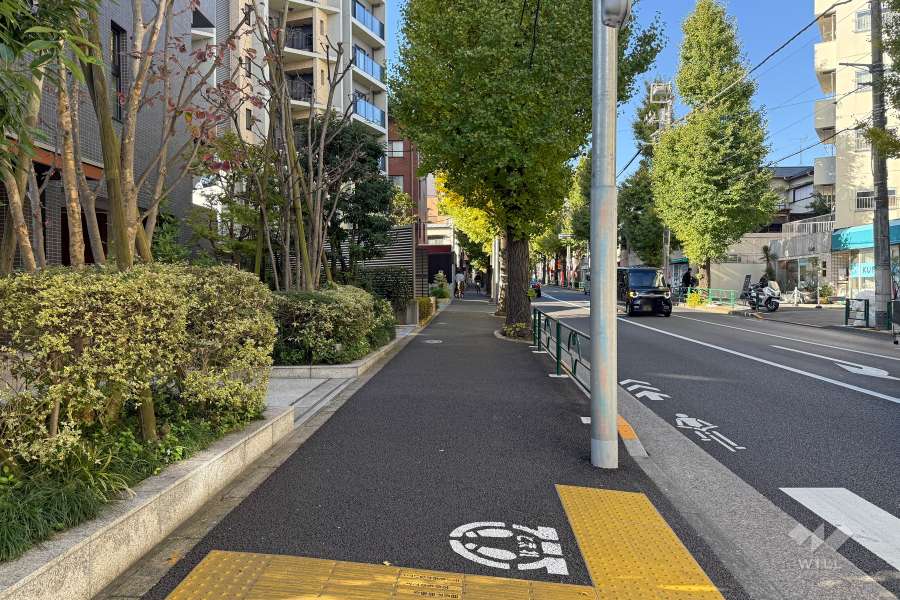 敷地北側の前面道路