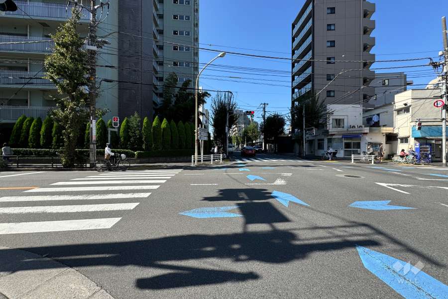 敷地の北側前面道路（東側から）