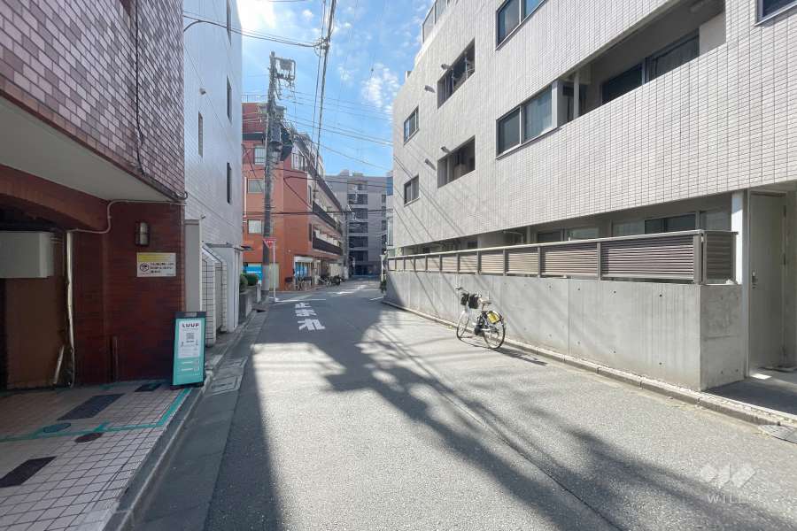 敷地西側の前面道路