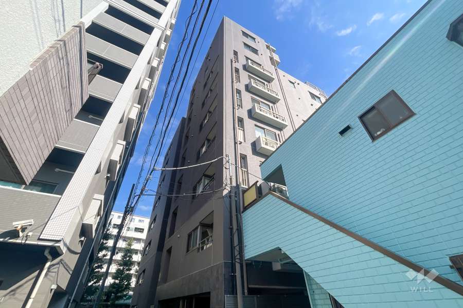 スパシエ新中野カステールの外観（南西側から）