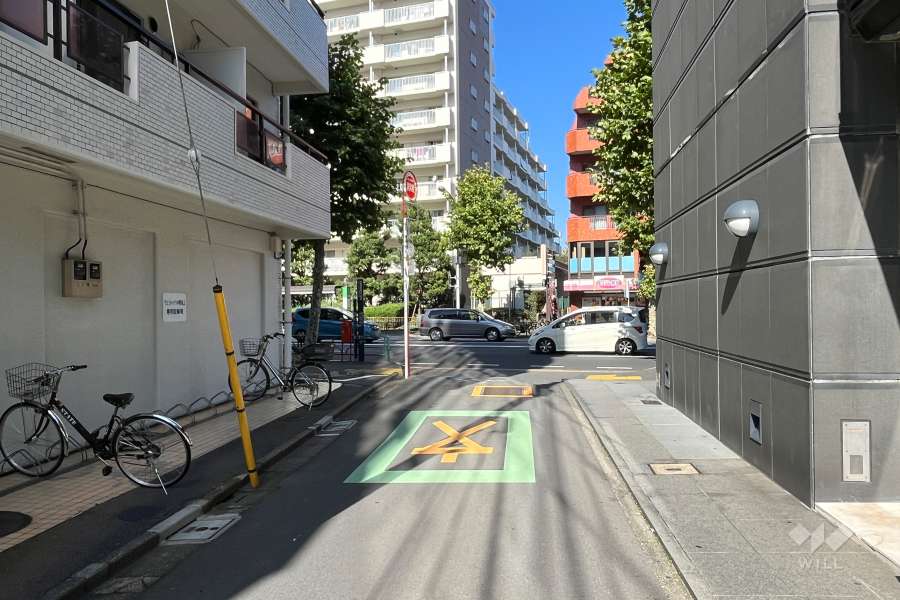 敷地の東側前面道路（南側から）