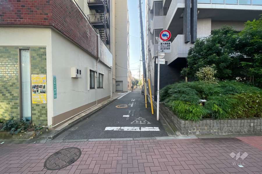 敷地西側の前面道路　