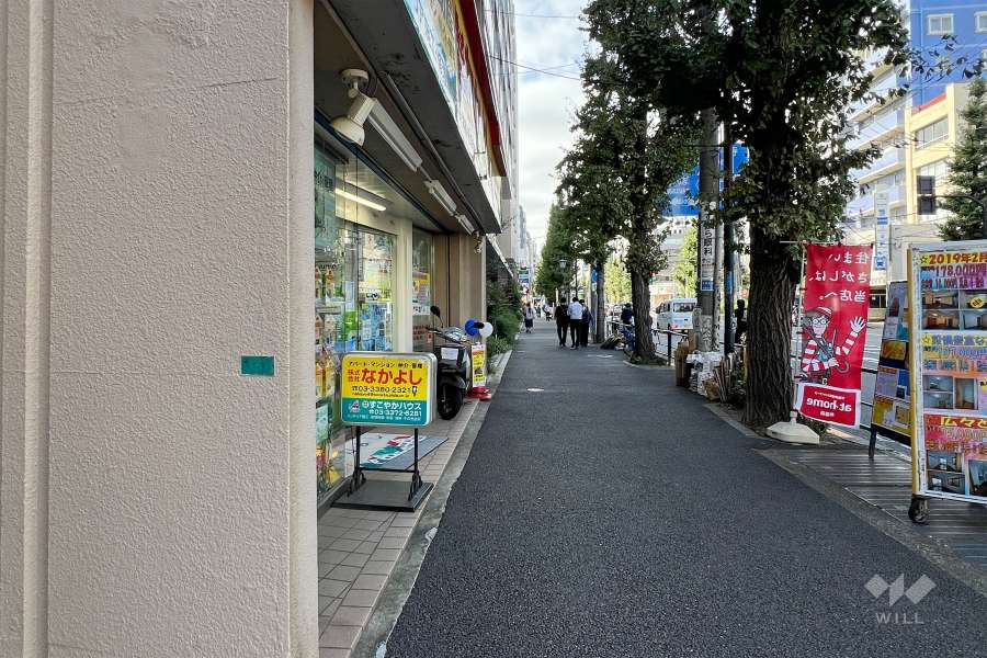 敷地北側の前面道路（東側から）