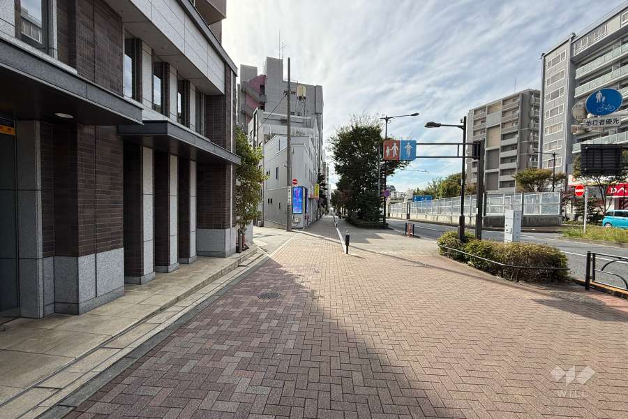 敷地西側の前面道路