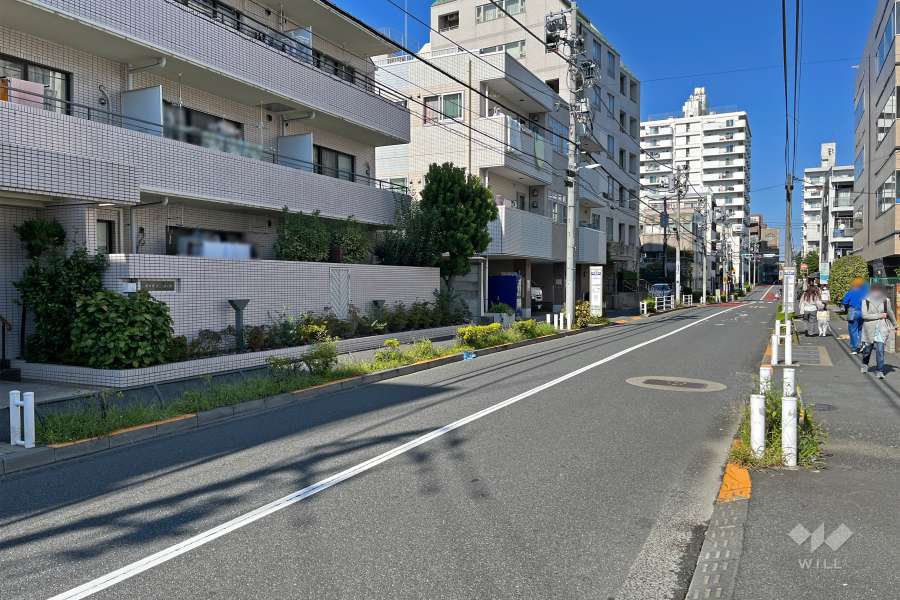 敷地東側の前面道路（南側から）