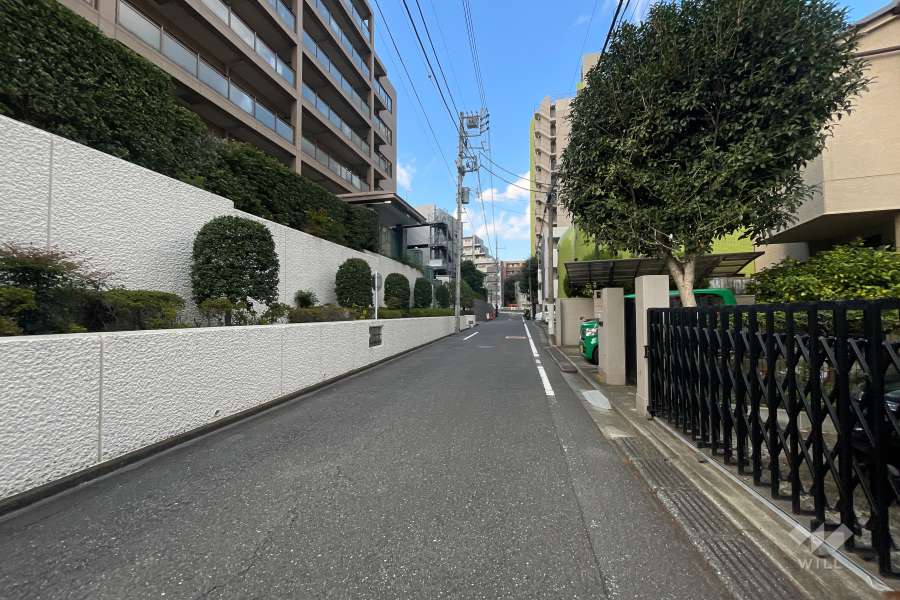 敷地の東側前面道路（南側から）