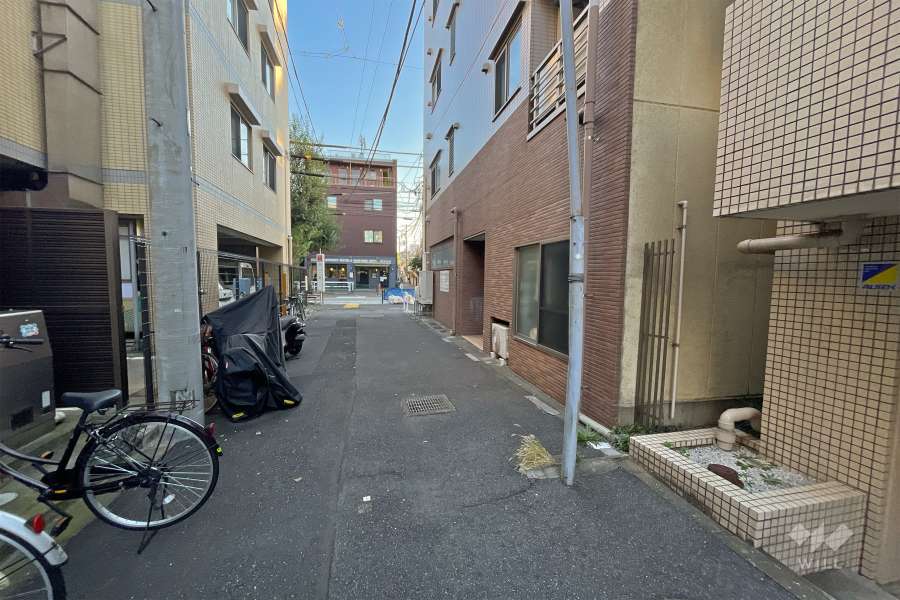 敷地東側の前面道路（北側から）