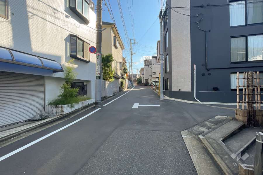 敷地の西側前面道路（北側から）