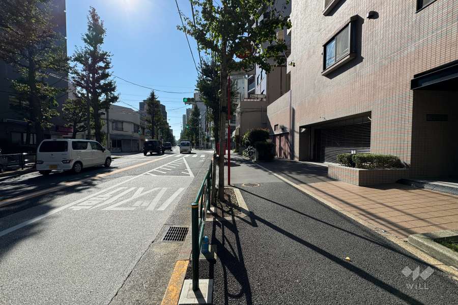 敷地の東側前面道路（北側から）