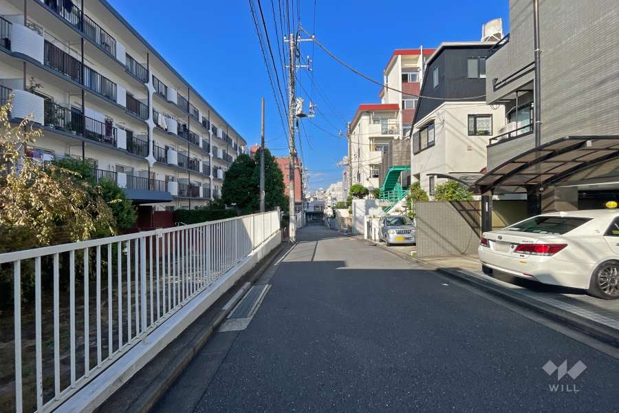 敷地東側の前面道路（南側から）