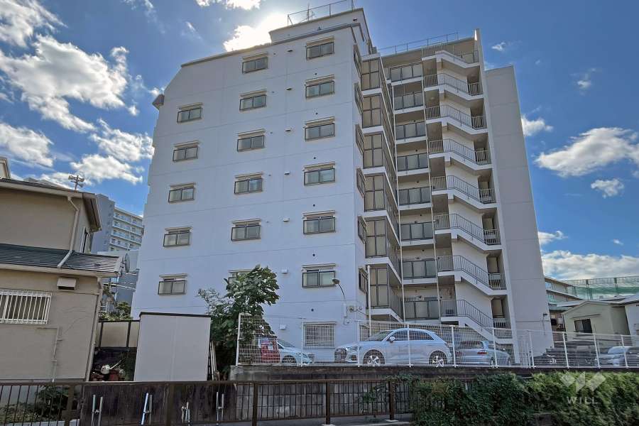 日商岩井弥生町マンションの外観（北側から）