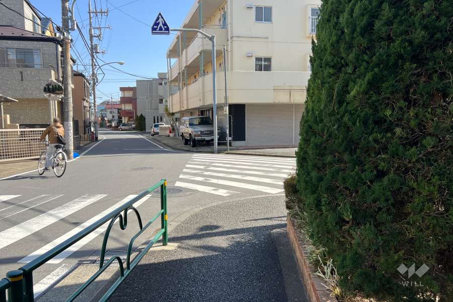 敷地の東側前面道路（北側から）