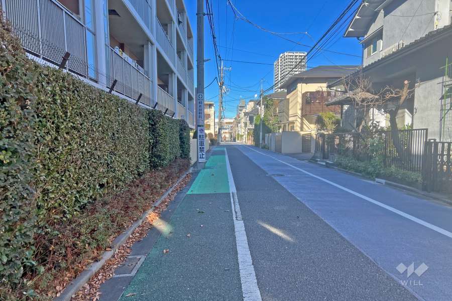 敷地の東側前面道路（南側から）