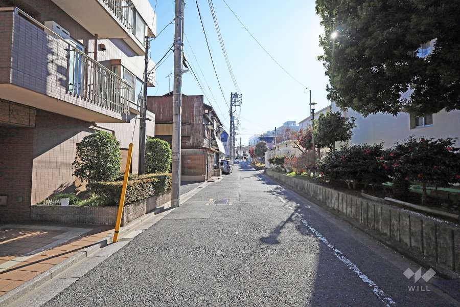 敷地西側の前面道路