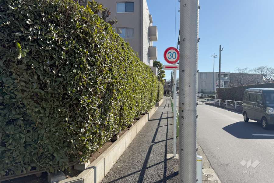 敷地南西側の前面道路