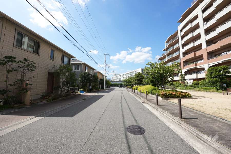 敷地南側の前面道路（東側から）