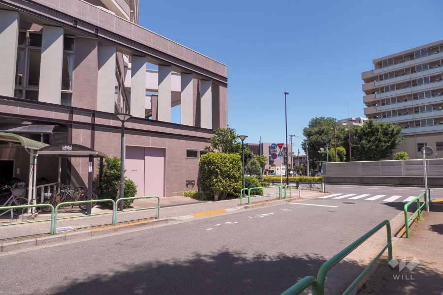 敷地西側の前面道路（北側から）