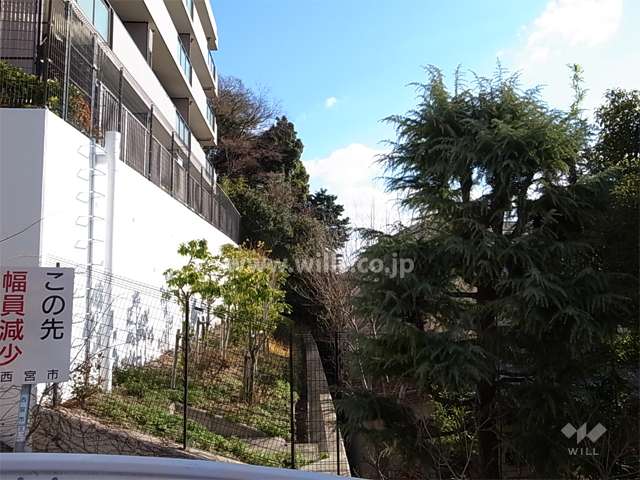 敷地の南側は一段低くなっています。