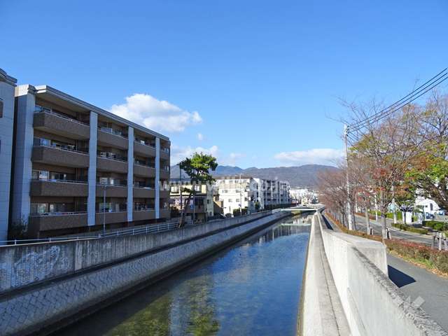 敷地に東側には宮川が流れています。