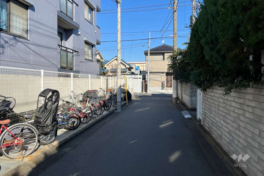 敷地の東側前面道路（南側から）