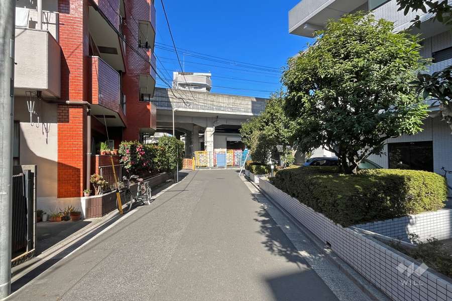 敷地西側の前面道路（南側から）