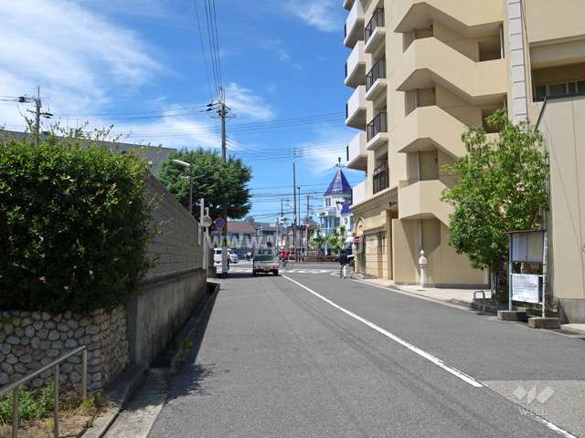 敷地西側の前面道路