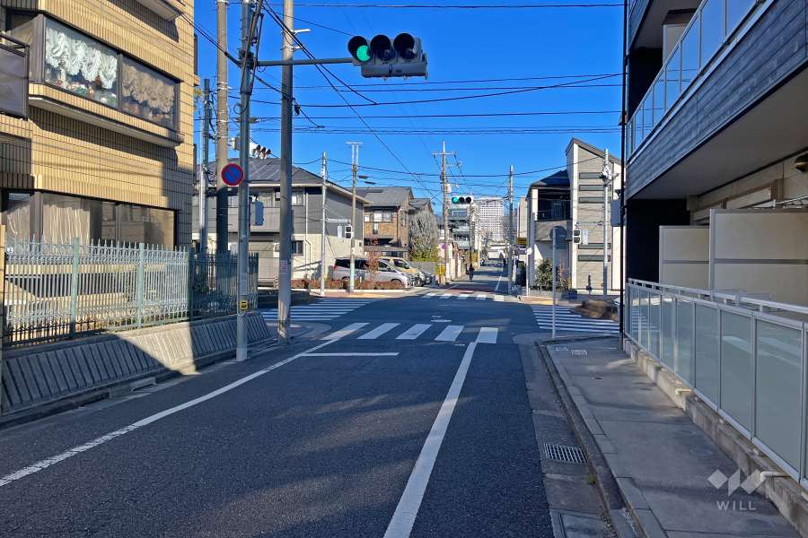 敷地の東側前面道路（南側から）