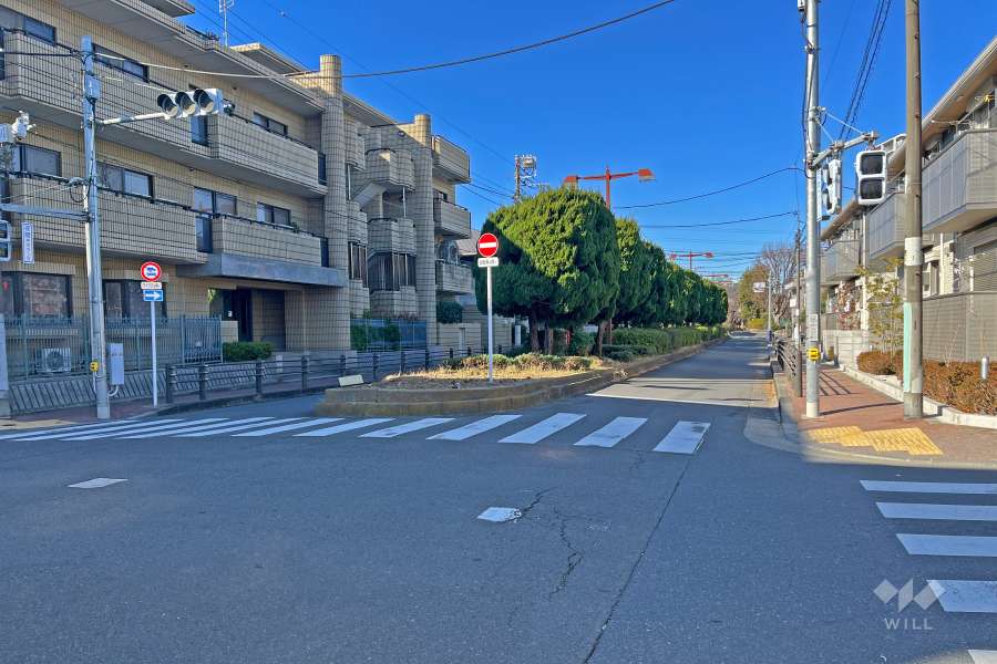 敷地の北側前面道路（東側から）