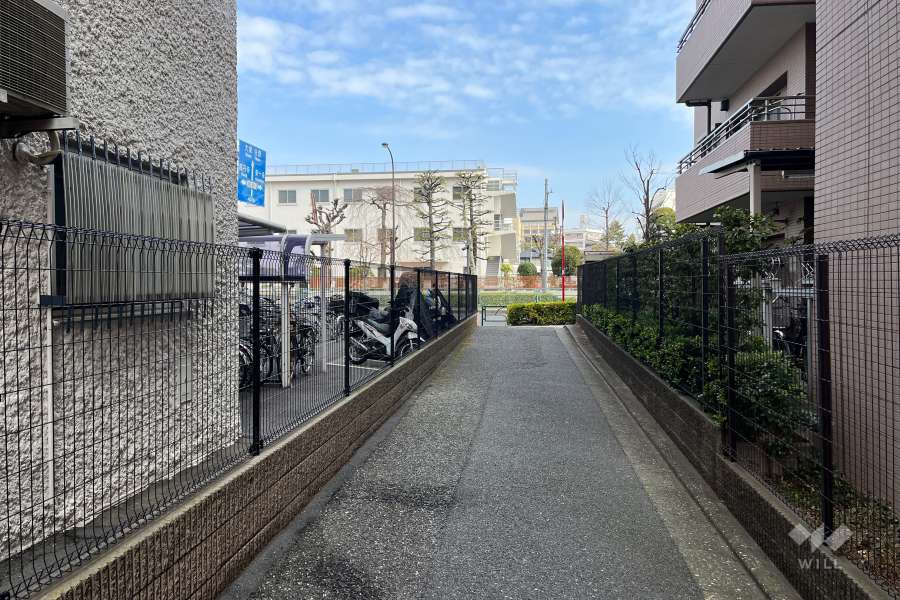 敷地の東側前面道路（南側から）