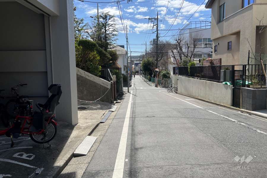 敷地の西側前面道路（北側から）