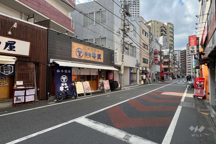 敷地の北側前面道路（東側から）