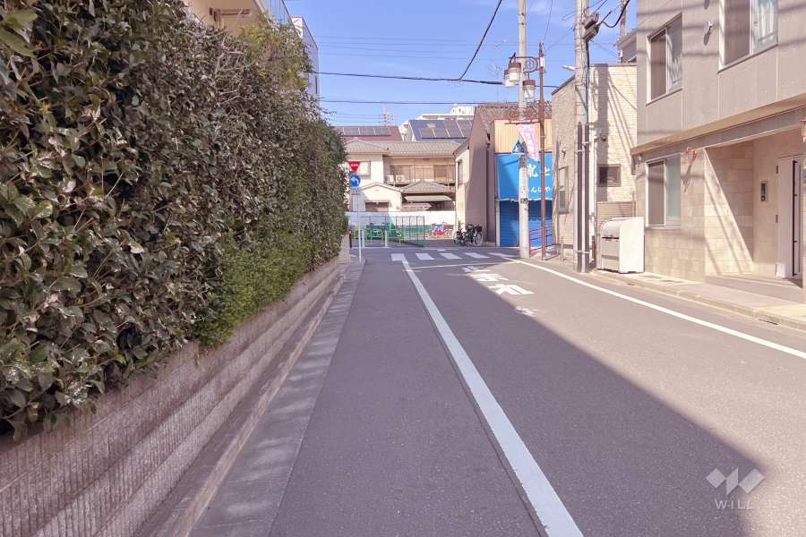 敷地東側の前面道路（南側から）