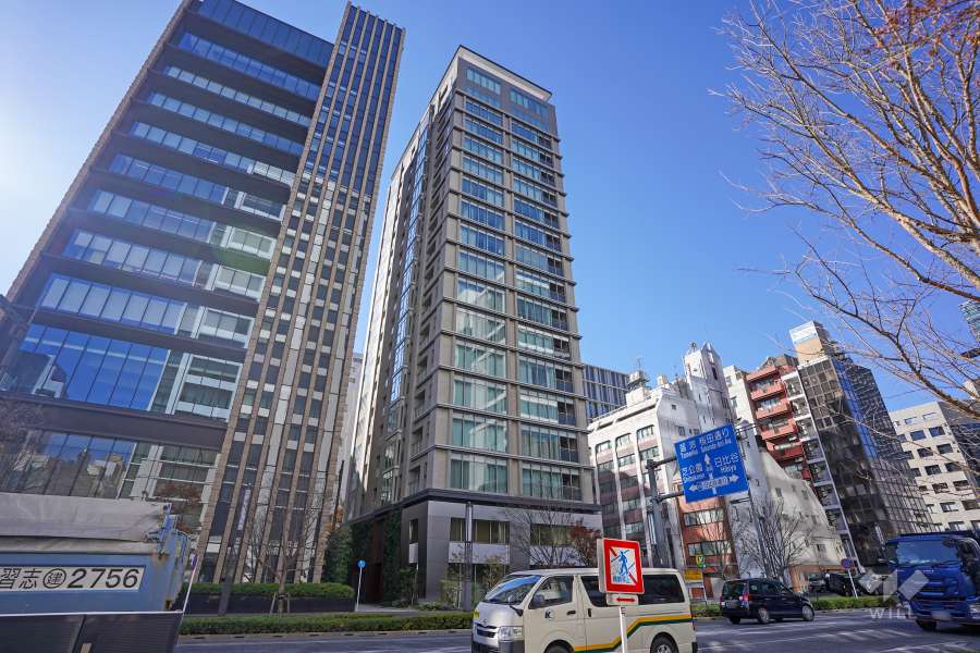 プラウド新虎通りの外観（北東側から）