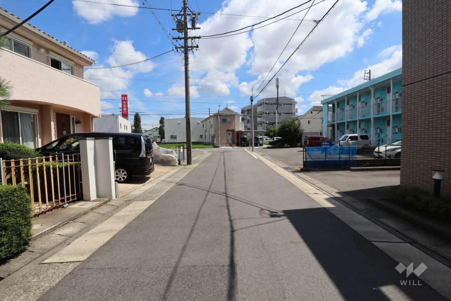 敷地北側の前面道路（西側から）