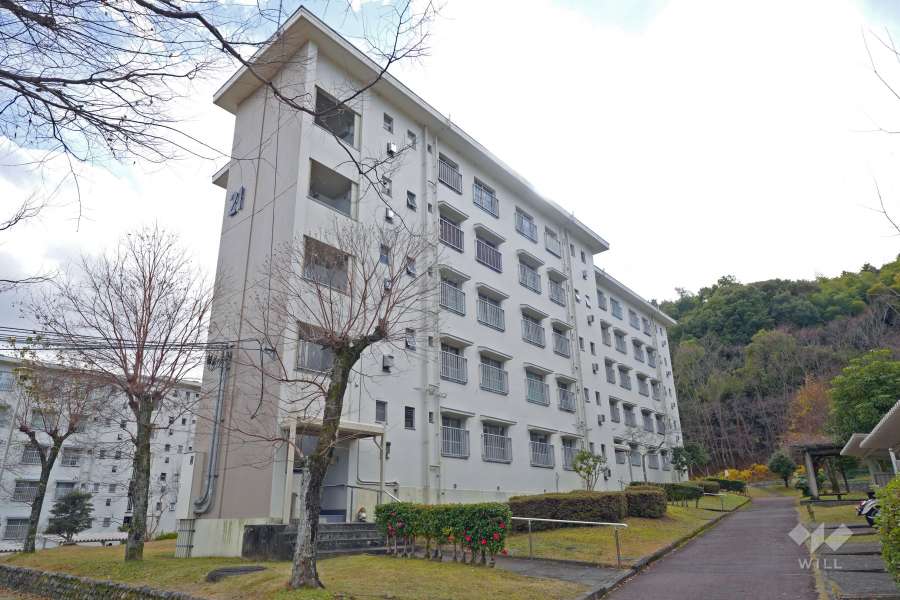 若山台第1住宅21号棟の外観（北東側から）