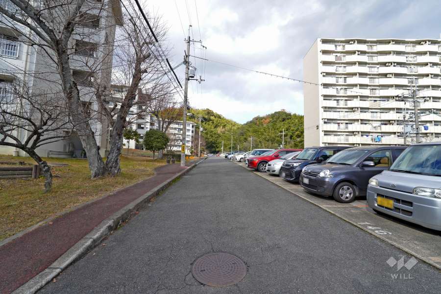 敷地東側の前面道路（南側から）