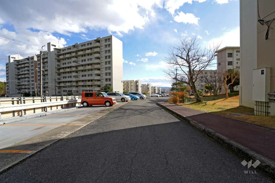 敷地東側の前面道路（北側から）