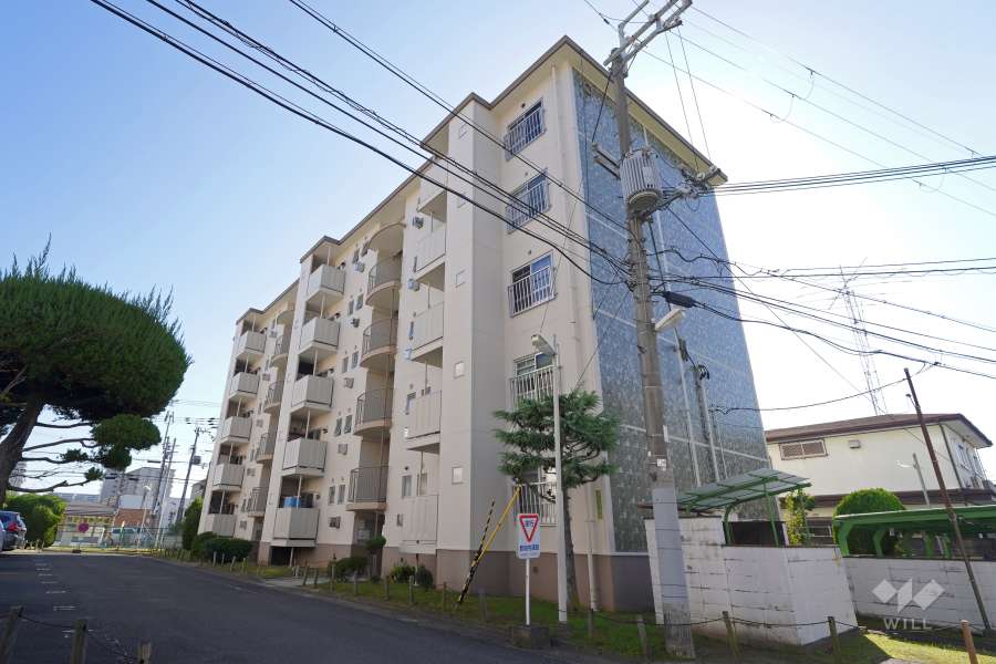 水無瀬青葉ハイツ9号棟の外観（北西側から）